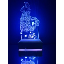 Modiwa Design Kişiye Özel 3D Fortnite Lama Masaüstü LED Lamba