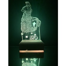 Modiwa Design Kişiye Özel 3D Fortnite Lama Masaüstü LED Lamba