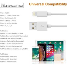 Bydiz Apple iPhone Uyumlu 5-5s-5c-6-6 Plus-6s-6s Plus-7-7 Plus-8-8 Plus-X-Ipad Lightning Şarj ve Data Kablosu