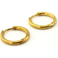 Solfera Sarı Renk 16 mm İnce Halka Çelik Unisex Küpe E760