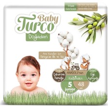 Baby Turco Doğadan 5 Numara Bebek Bezi 12-25 kg Junior 48 Li