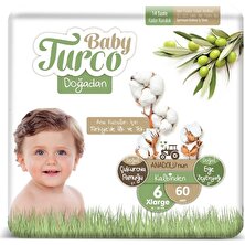 Baby Turco Doğadan 6 Numara Bebek Bezi 16+ kg Xlrge 60 Lı