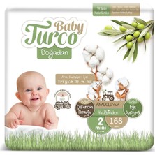 Baby Turco Doğadan 2 Numara Bebek Bezi 3-6 kg Mini 168 Li