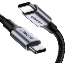 UGREEN USB-C to USB-C 100W 5A QC PD Örgülü Hızlı Şarj Kablosu, 2 Metre, Siyah - 70429