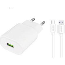 Sunix S215 Tek Çıkışlı Type-C 5V 2.4A. 9V 1.8A. 12V 1.25A Quick Charger 3.0 Ev Şarj Aleti Set