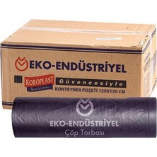 Koroplast Koroplast Endüstriyel Konteyner Boy Çöp Poşeti Siyah 10'lu 120 x 150 cm x 10