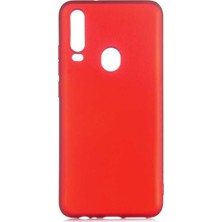 Tekno Grup General Mobile 20 Pro Kılıf Mat Premium Silikon Kılıf + Cam Ekran Koruyucu Kırmızı