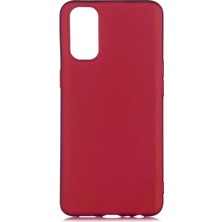 Tekno Grup Oppo Reno 4 Kılıf Mat Premium Silikon Kılıf Bordo