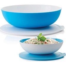 Tupperware Berrak 2'li Set( 3,5ml Mavi Beyaz K. / 740ML Beyaz Mavi K.)