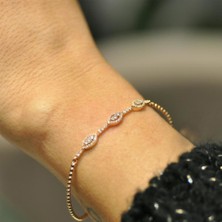 By Golden House Pırlanta Markiz Model Bilezik