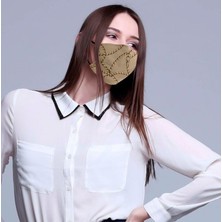 Monopro Vegan Cupro Klipsli ve Telli Desenli Antibakteriyal Yıkanabilir Maske