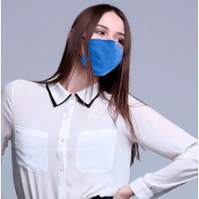 Monopro Vegan Cupro Klipsli ve Telli Bebek Mavisi Antibakteriyal Yıkanabilir Maske