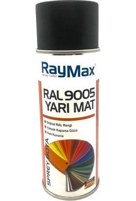 Raymax Akrilik Sprey RAL9005 Yarı Mat Siyah 400ML.MADE In Germany