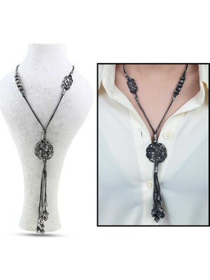 Gül Endam 1000 Ayar Gümüş Kazaz El Işi Örme Kadın Kolye