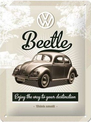 Nostalgic Art Vw Retro Beetle Kabartmalı Metal Duvar Panosu