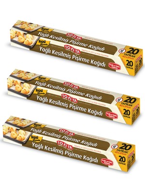 To-Fi-Ta 60 Yaprak Hazır Kesilmiş Yağlı Pişirme Kağıdı 42 x 37 cm (20'li x 3)