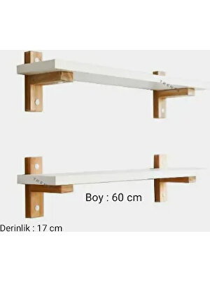 Nym Concept Ahşap ayaklı mdflam 2'li duvar rafı , Dekoratif duvar rafı , Biblo rafı