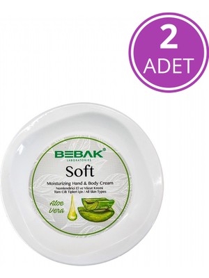 Bebak Aloe Vera Soft Nemlendirici Bakım Kremi Kavanoz 2x300 ml