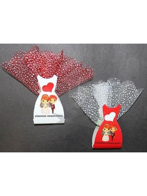 Hayaller Dükkanı Tüllü Kınamıza Hoşgeldiniz Kına Kutusu 50 Adet