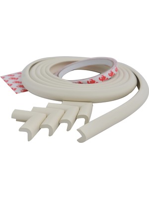 Portakal Safety Kauçuk Mini Kenar + Mini Köşe Koruyucu Seti KREM