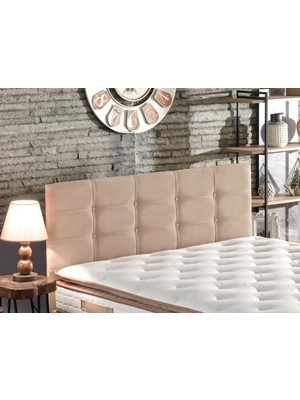 Niron Yatak Polo Çift Kişilik Yatak Başlığı - 140 cm Sütlü Kahve Kumaş Başlık