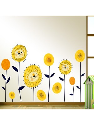 Kt Decoration Ayıcıklı Ayçiçekleri Bebek ve Çocuk Odası Duvar Dekoru Sticker