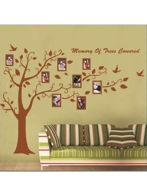 Kt Decoration Kahverengi Resim Çerçeveli Ağaç Ev Dekorasyonu Duvar Dekoru Sticker