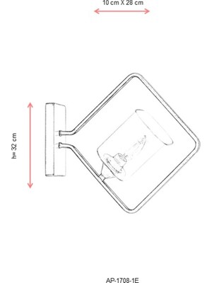 AVONNI AP-60103-1E Eskitme Kaplama Aplik E14 Metal Cam 8x28cm