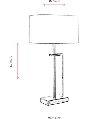 AVONNI ML-9109-1E Eskitme Kaplama Masa Lambası E27 Metal Kumaş 30x18cm