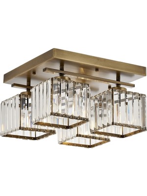 AVONNI AV-60230-4E Eskitme Kaplama Modern Avize E27 Metal Kristal 40x40cm