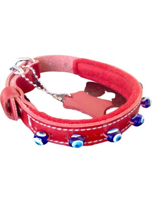 Desingshop Nazar Boncuklu Kedi ve Köpek Tasması Kırımızı 2CMX38CM