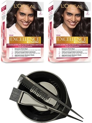 L'Oréal Paris Loreal Excellence Saç Boyası 2 x2+Saç Boyama Seti