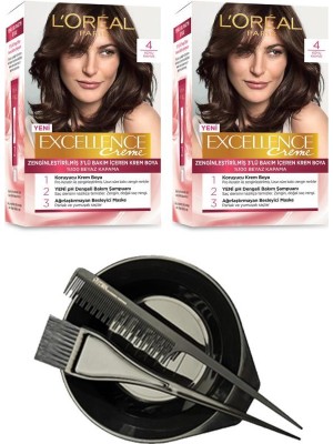 L'Oréal Paris Loreal Excellence Saç Boyası 4 x2+Saç Boyama Seti