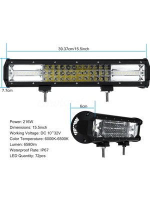 Techmaster 540W 180 Combo LED Delici&yayıcı Off Road Lambası Projektör 100CM