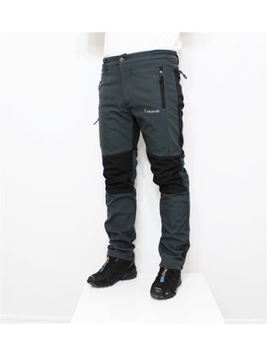 Mudwill Outdoor Softshell Kışlık Erkek Pantolon Gri-Siyah