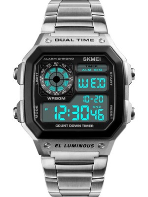 Skmei Spor Paslanmaz Çelik Erkek Saat Multifuction