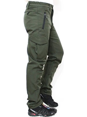 Mudwill Softshell Kargo Cepli Erkek Pantolon-Düz Haki