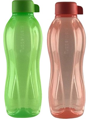 Tupperware Eko Şişe 2'li Set  500 ml Vidalı Kapak Bakır Turuncu Yeşil