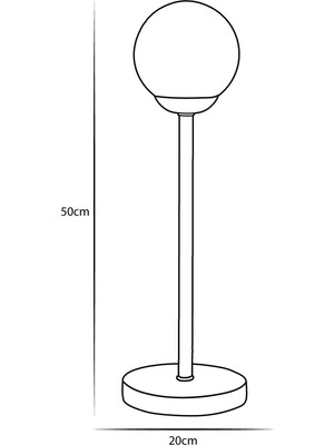 Luzarana Glob Antrasit Metal Gövde Füme Camlı Tasarım Masa  Lambası