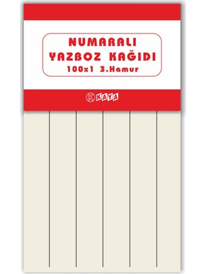 Kaya Yazboz Oyun Kağıdı 6 Haneli 3.hamur Kağıt 9.5 x 16.5 cm 10'lu