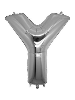 Acar Süs Gümüş Renk Y Harf Folyo BALON(40INÇ) 100 cm