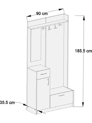 Abre Vm-36 Dore Ceviz  Portmanto Vestiyer