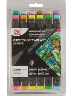 Zig Kurecolor Twin S Çift Uçlu Marker Kalem Seti 12 Renk Pale Colors