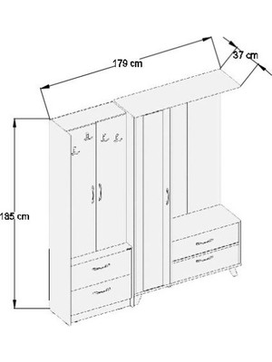 Abre VM-342348 Dore Ceviz Portmanto Vestiyer