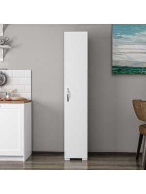 Evim Liza Tek Kapılı Çok Amaçlı Dolap -Beyaz