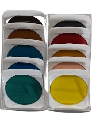 Pelikan Suluboya Tableti Karışık Renk Agırlıklı 10 Renk Bir Kutuda Dyes Uy.+1 tüp Çin Beyazı
