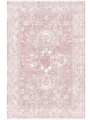 STY Home Yakomoz Kaymaz Tabanlı Yıkanabilir Halı Kilim Yolluk Dijital Baskı .pembe