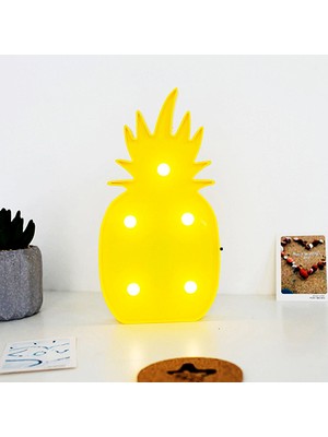 Coverzone Ananas Dekoratif Mini 25 cm Led Aydınlatma