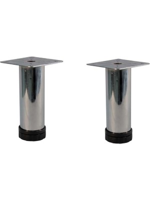 Hobbi Tablalı Ayarlı Ayak - Masa Ayağı - Baza Ayağı - Dolap Ayağı - Koltuk Ayağı - Kanepe Ayağı - Tezgah Ayağı 32'lik - 10 cm - 4 Adet