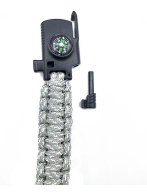 Paracord Survival Bileklik Bıçak Pusula Ateş Başlatıcı Magnezyum Kleopatra